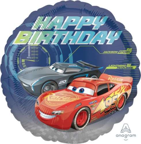 Lightning McQueen Birthday Balloon - Foil - Click Image to Close
